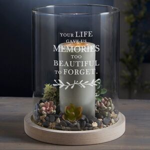 Elegant Glass Memorial Candle Holder